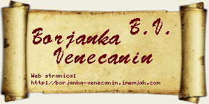 Borjanka Venečanin vizit kartica